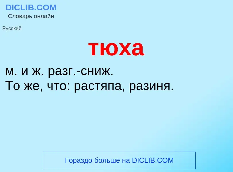 ¿Qué es тюха? - significado y definición