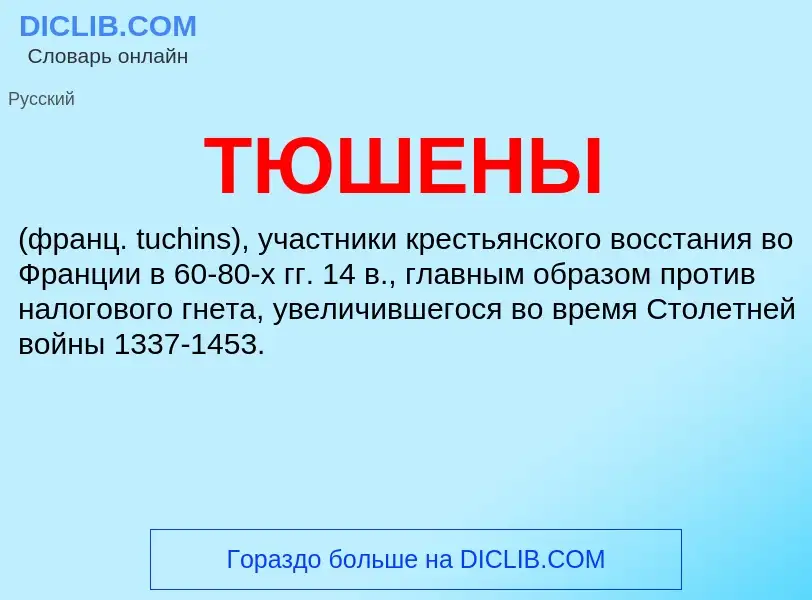 ¿Qué es ТЮШЕНЫ? - significado y definición