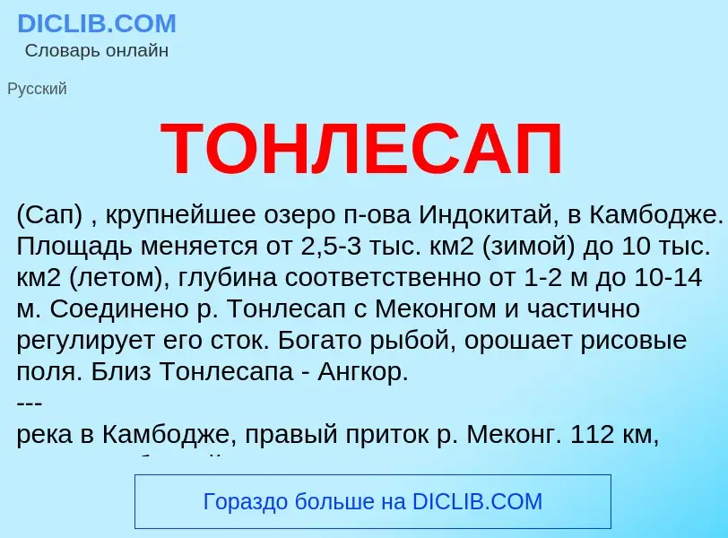 Что такое ТОНЛЕСАП - определение