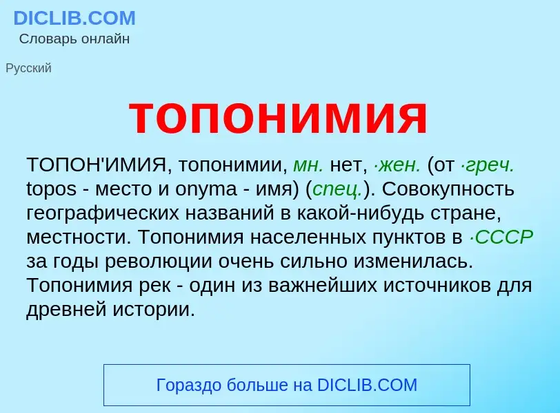 Что такое топонимия - определение