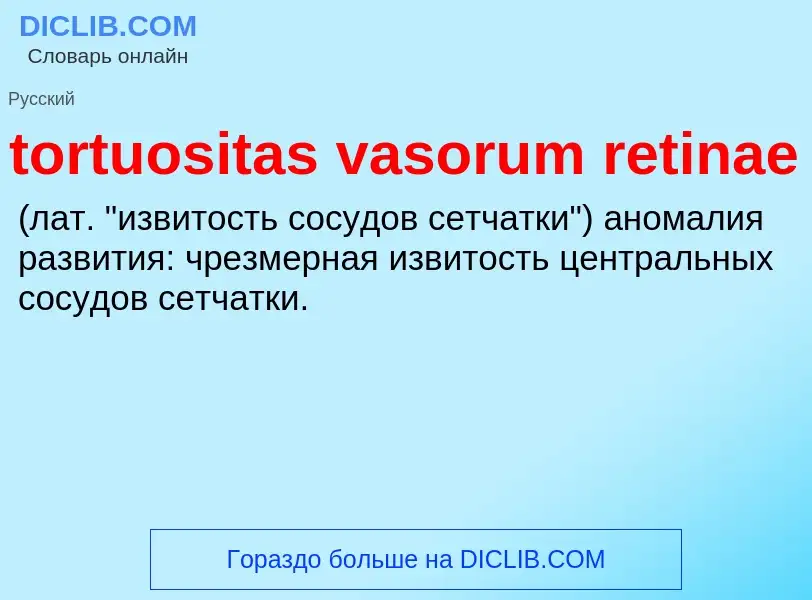 What is tortuositas vasorum retinae  - meaning and definition