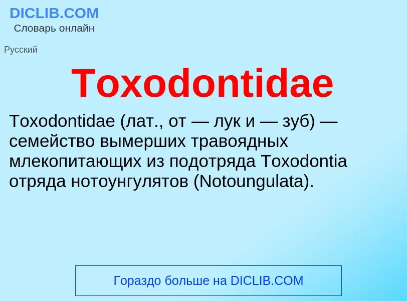 Che cos'è Toxodontidae - definizione