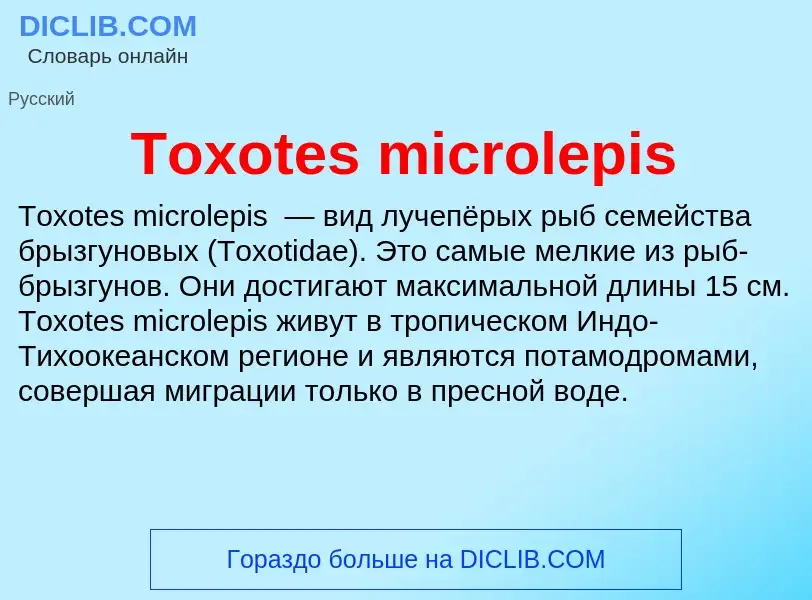 Che cos'è Toxotes microlepis - definizione