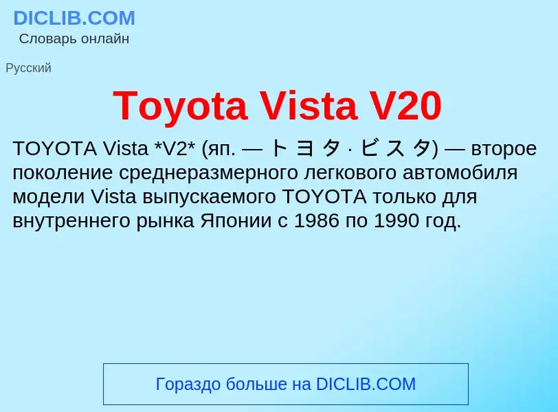 Che cos'è Toyota Vista V20 - definizione