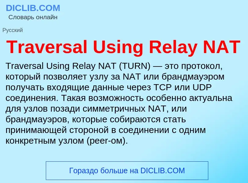 Wat is Traversal Using Relay NAT - definition