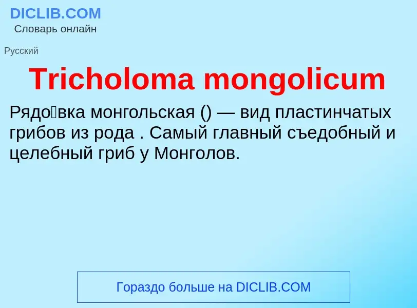 Что такое Tricholoma mongolicum - определение