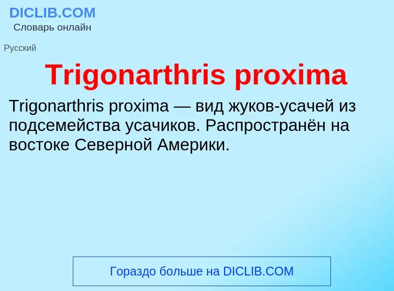 Что такое Trigonarthris proxima - определение