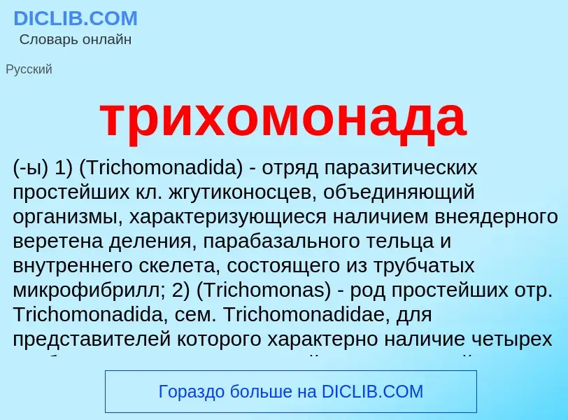 Wat is трихомонада - definition