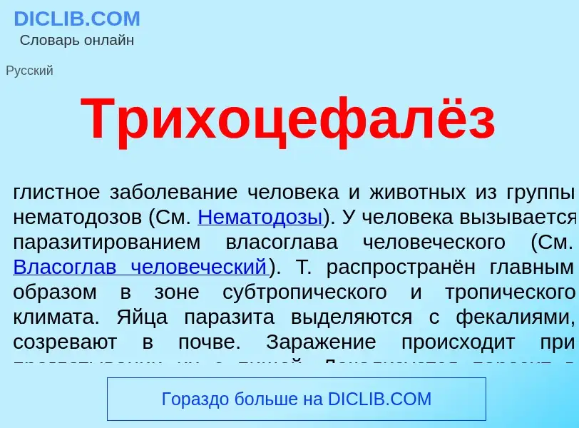 O que é Трихоцефалёз - definição, significado, conceito