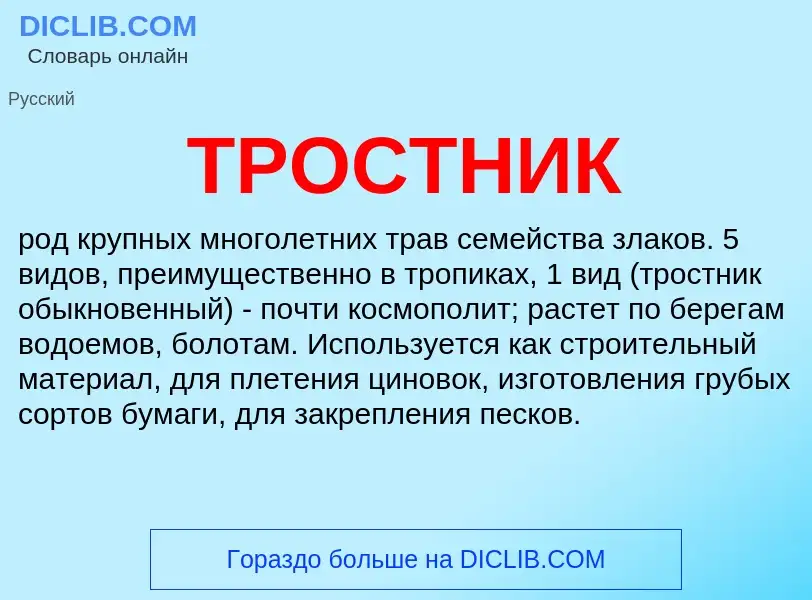 Что такое ТРОСТНИК - определение