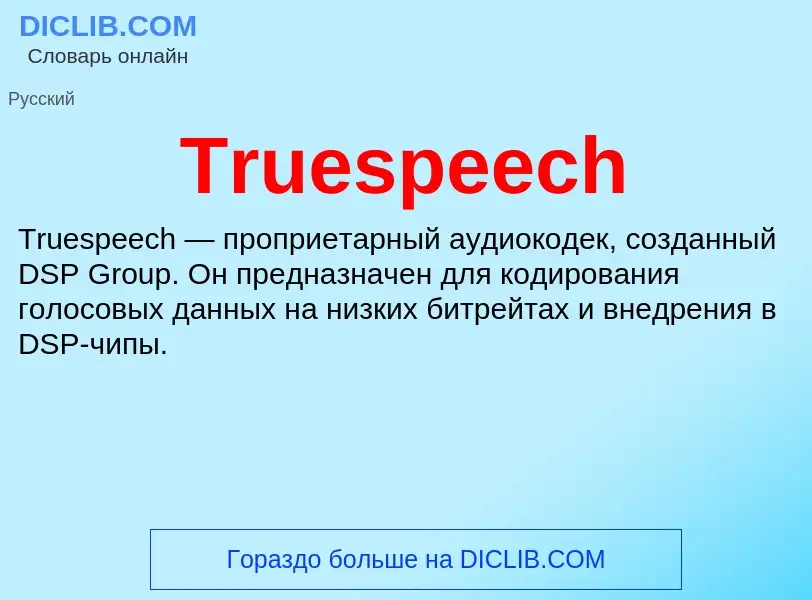 Wat is Truespeech - definition