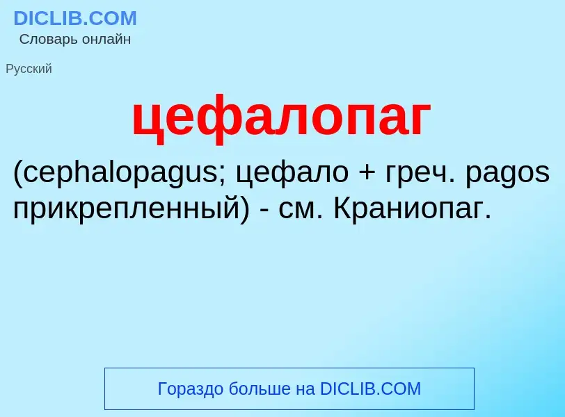 What is цефалопаг  - meaning and definition