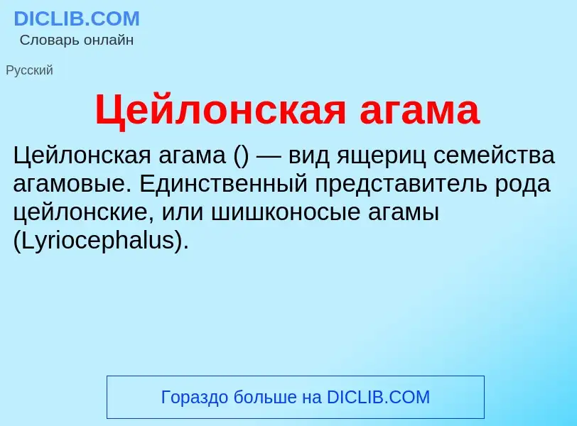 ¿Qué es Цейлонская агама? - significado y definición