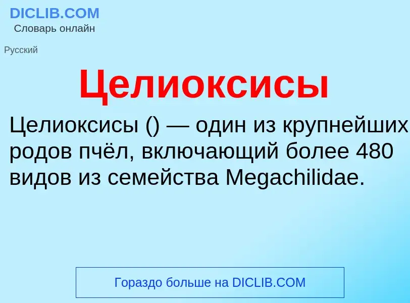 ¿Qué es Целиоксисы? - significado y definición