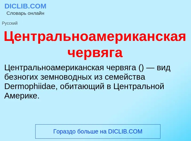 ¿Qué es Центральноамериканская червяга? - significado y definición