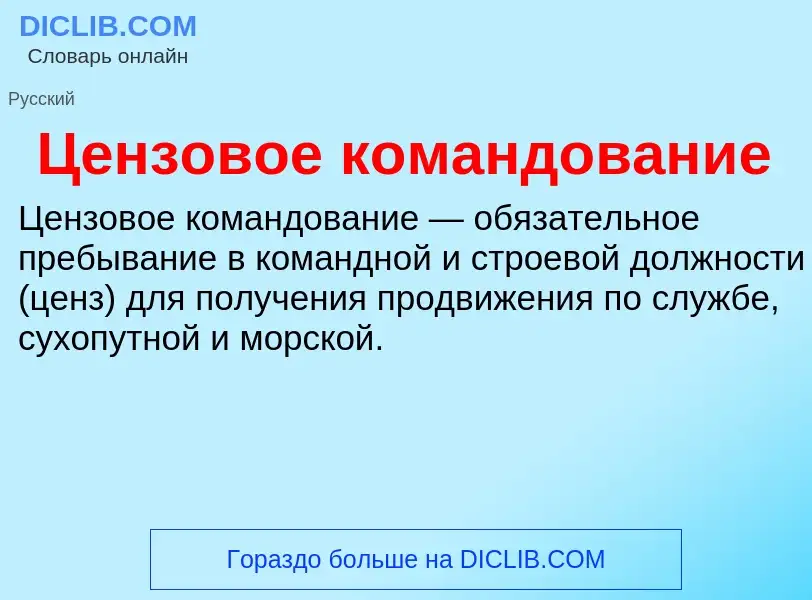 ¿Qué es Цензовое командование? - significado y definición