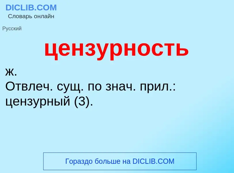 What is цензурность - meaning and definition