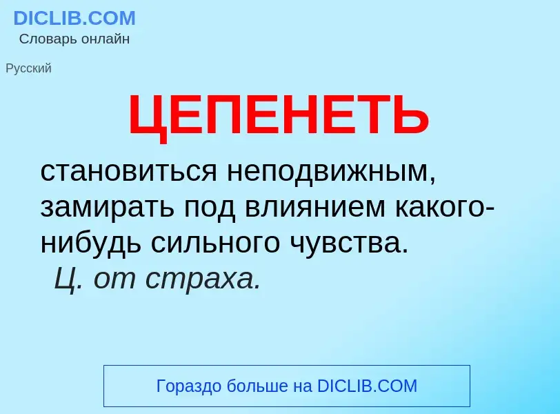 O que é ЦЕПЕНЕТЬ - definição, significado, conceito