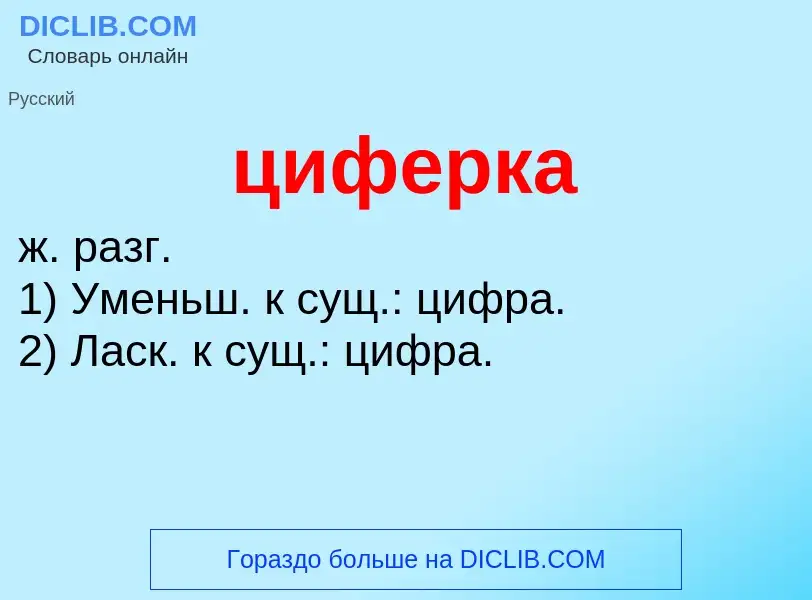 Wat is циферка - definition