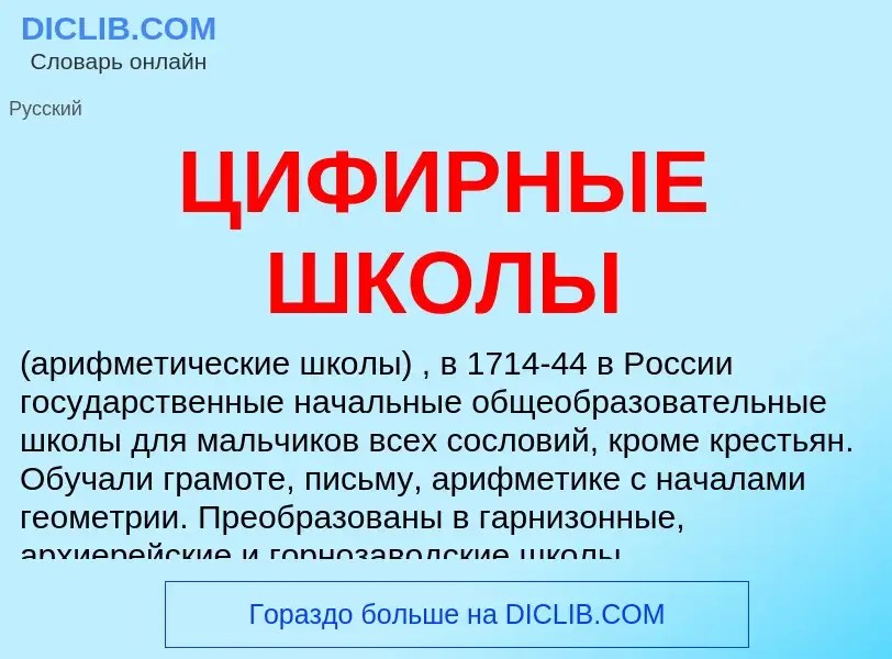 What is ЦИФИРНЫЕ ШКОЛЫ - definition