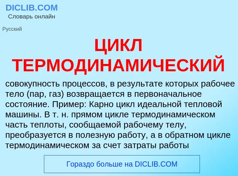 Τι είναι ЦИКЛ ТЕРМОДИНАМИЧЕСКИЙ - ορισμός