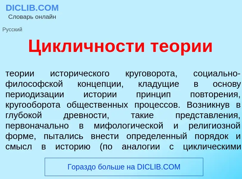 Che cos'è Цикл<font color="red">и</font>чности те<font color="red">о</font>рии - definizione