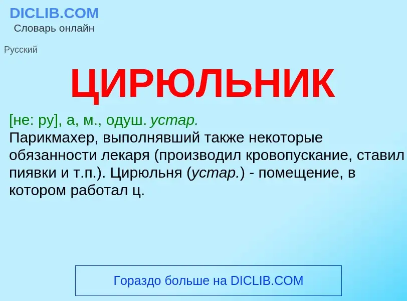 What is ЦИРЮЛЬНИК - meaning and definition