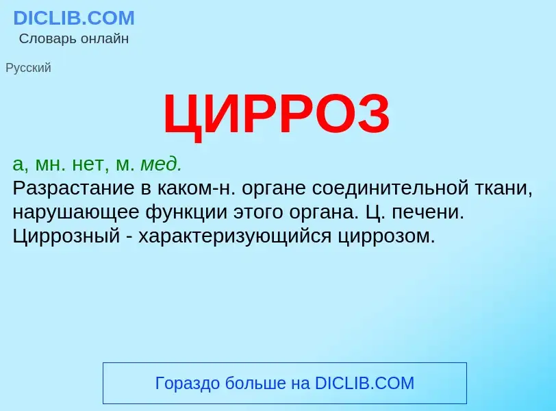 Что такое ЦИРРОЗ - определение