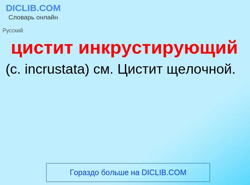 Wat is цистит инкрустирующий  - definition