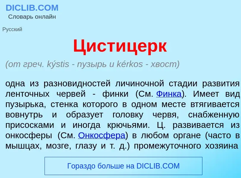 Wat is Цистиц<font color="red">е</font>рк - definition