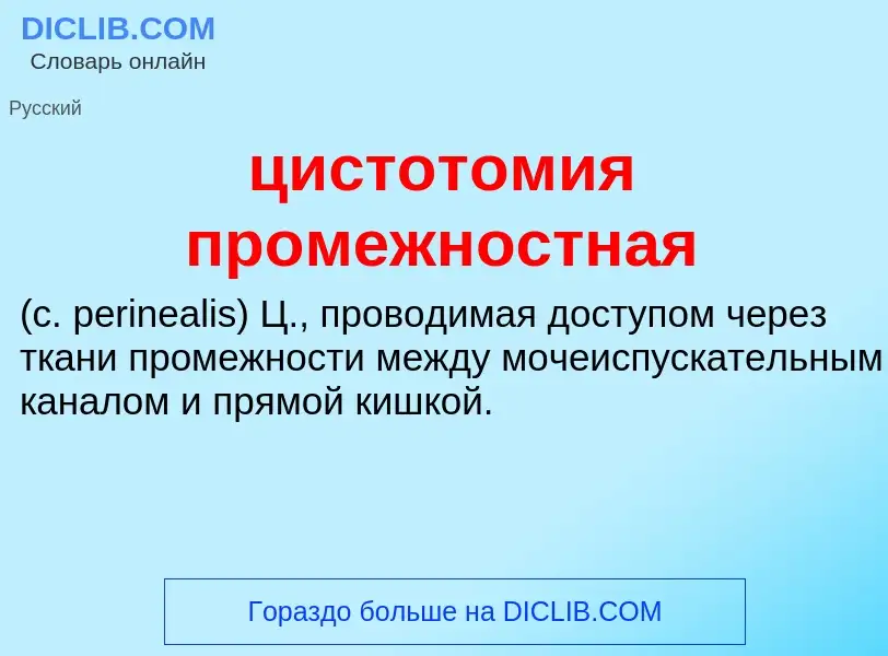 Что такое цистотомия промежностная  - определение