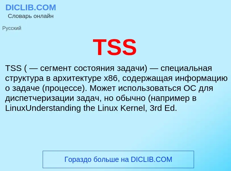 ¿Qué es TSS? - significado y definición