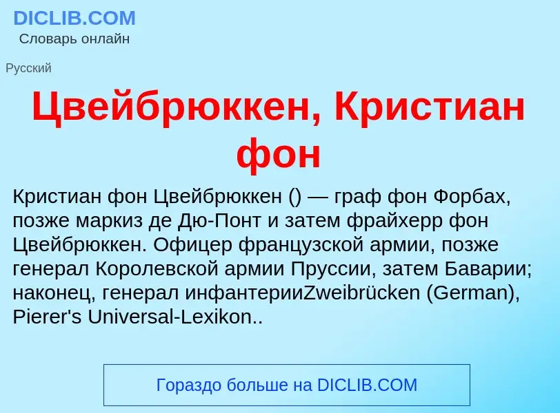 Что такое Цвейбрюккен, Кристиан фон - определение