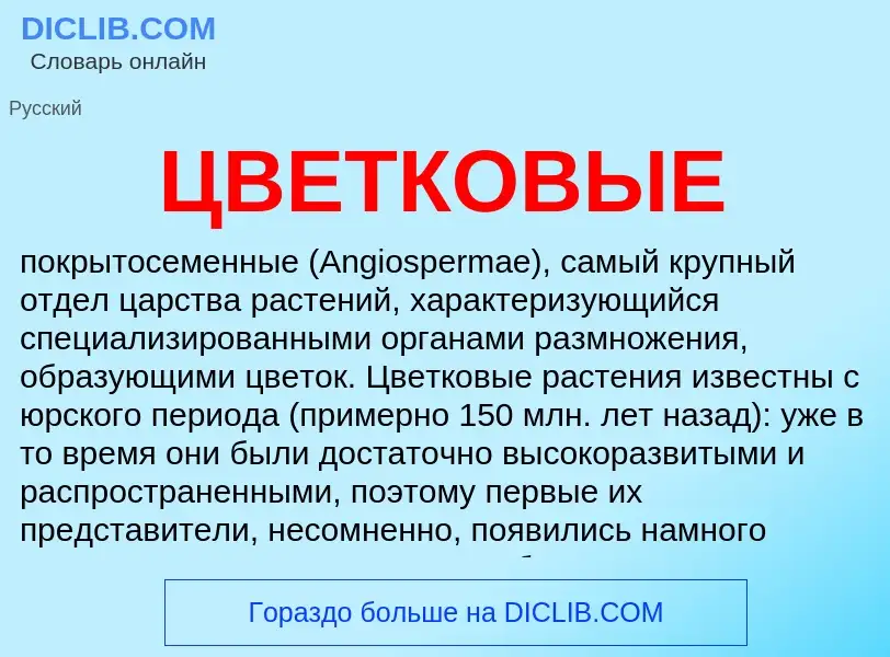 Wat is ЦВЕТКОВЫЕ - definition