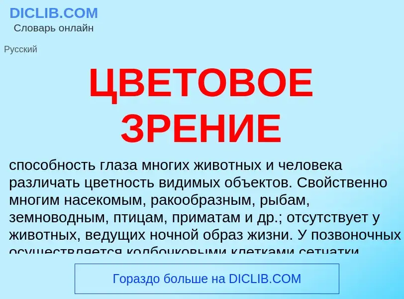 Wat is ЦВЕТОВОЕ ЗРЕНИЕ - definition