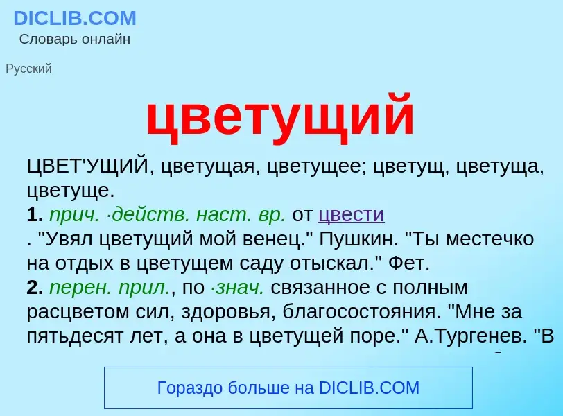 Wat is цветущий - definition