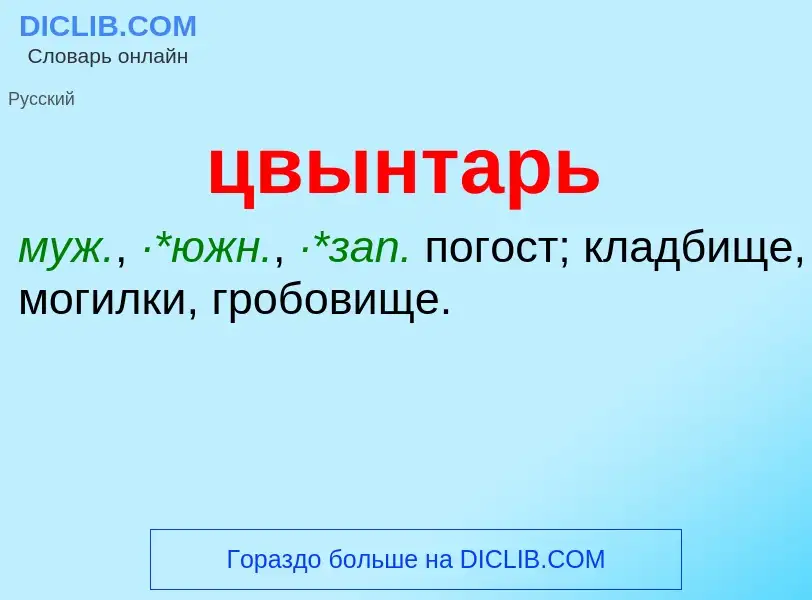 What is цвынтарь - meaning and definition