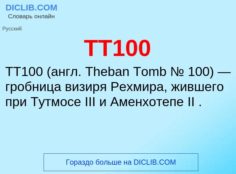 Что такое TT100 - определение