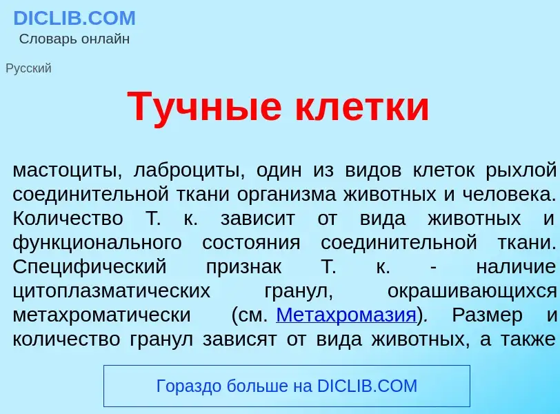 Wat is Т<font color="red">у</font>чные кл<font color="red">е</font>тки - definition