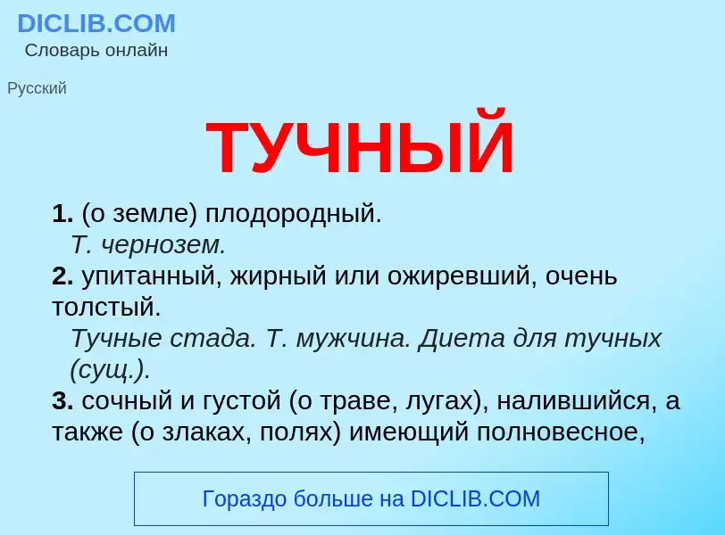 Что такое ТУЧНЫЙ - определение