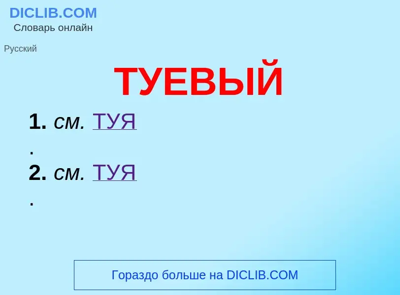 ¿Qué es ТУЕВЫЙ? - significado y definición