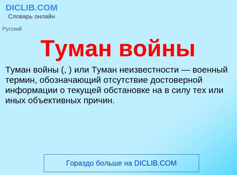 Что такое Туман войны - определение