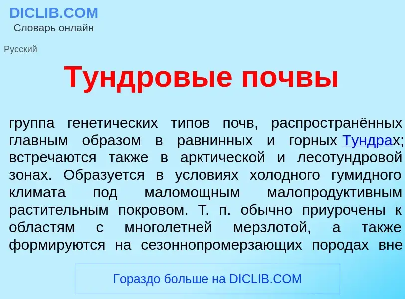 What is Т<font color="red">у</font>ндровые п<font color="red">о</font>чвы - meaning and definition