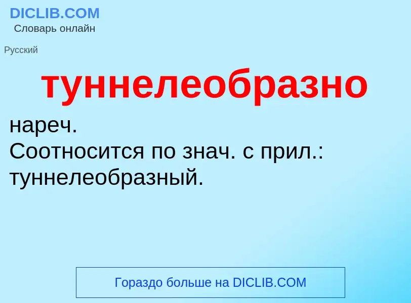¿Qué es туннелеобразно? - significado y definición
