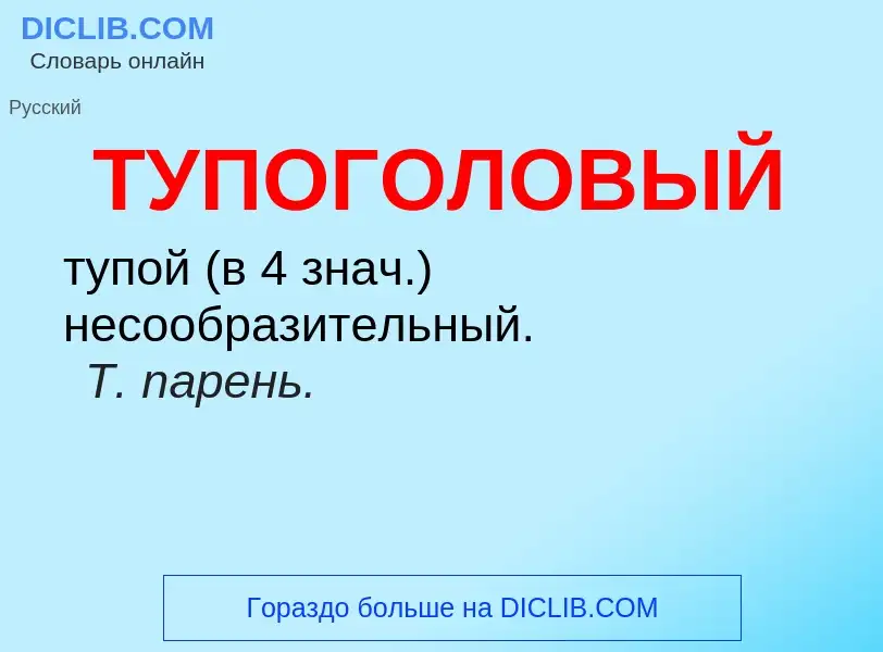 O que é ТУПОГОЛОВЫЙ - definição, significado, conceito