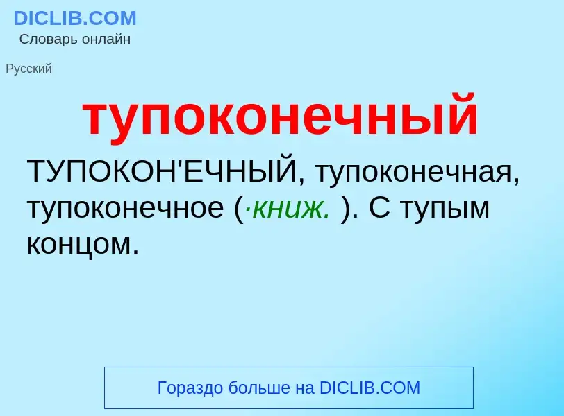 O que é тупоконечный - definição, significado, conceito