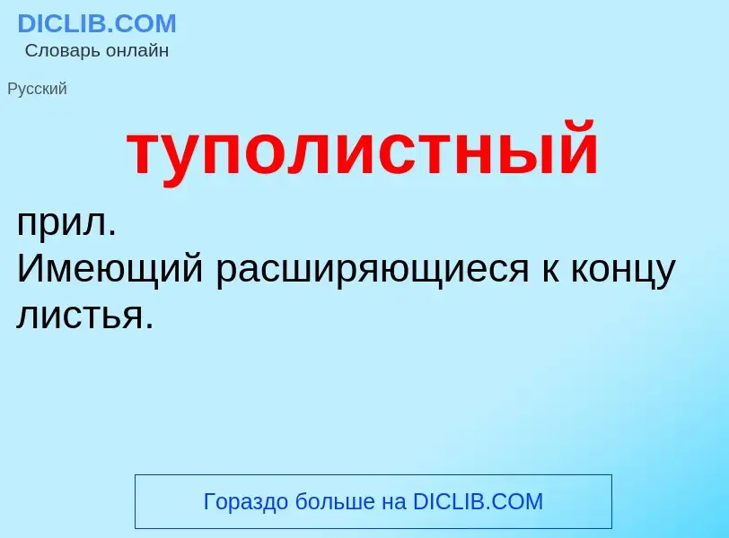 O que é туполистный - definição, significado, conceito