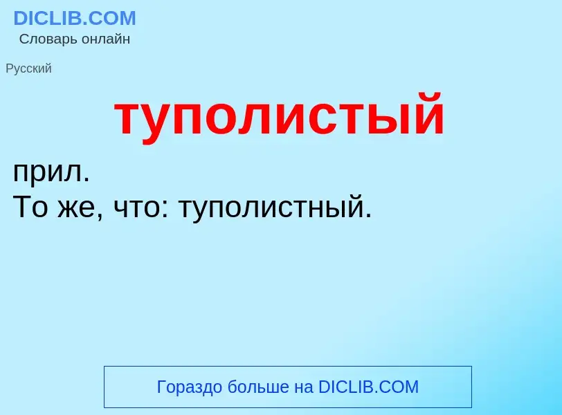 ¿Qué es туполистый? - significado y definición