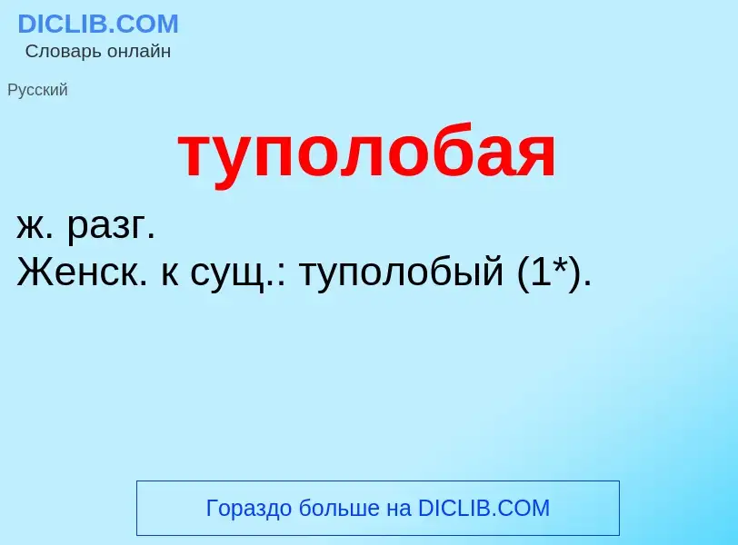 ¿Qué es туполобая? - significado y definición