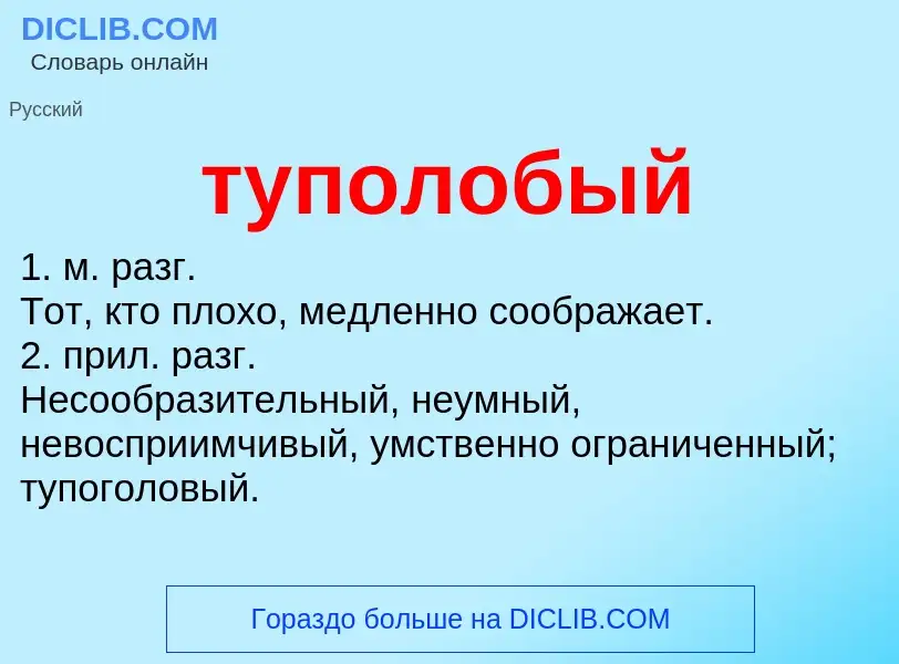 ¿Qué es туполобый? - significado y definición